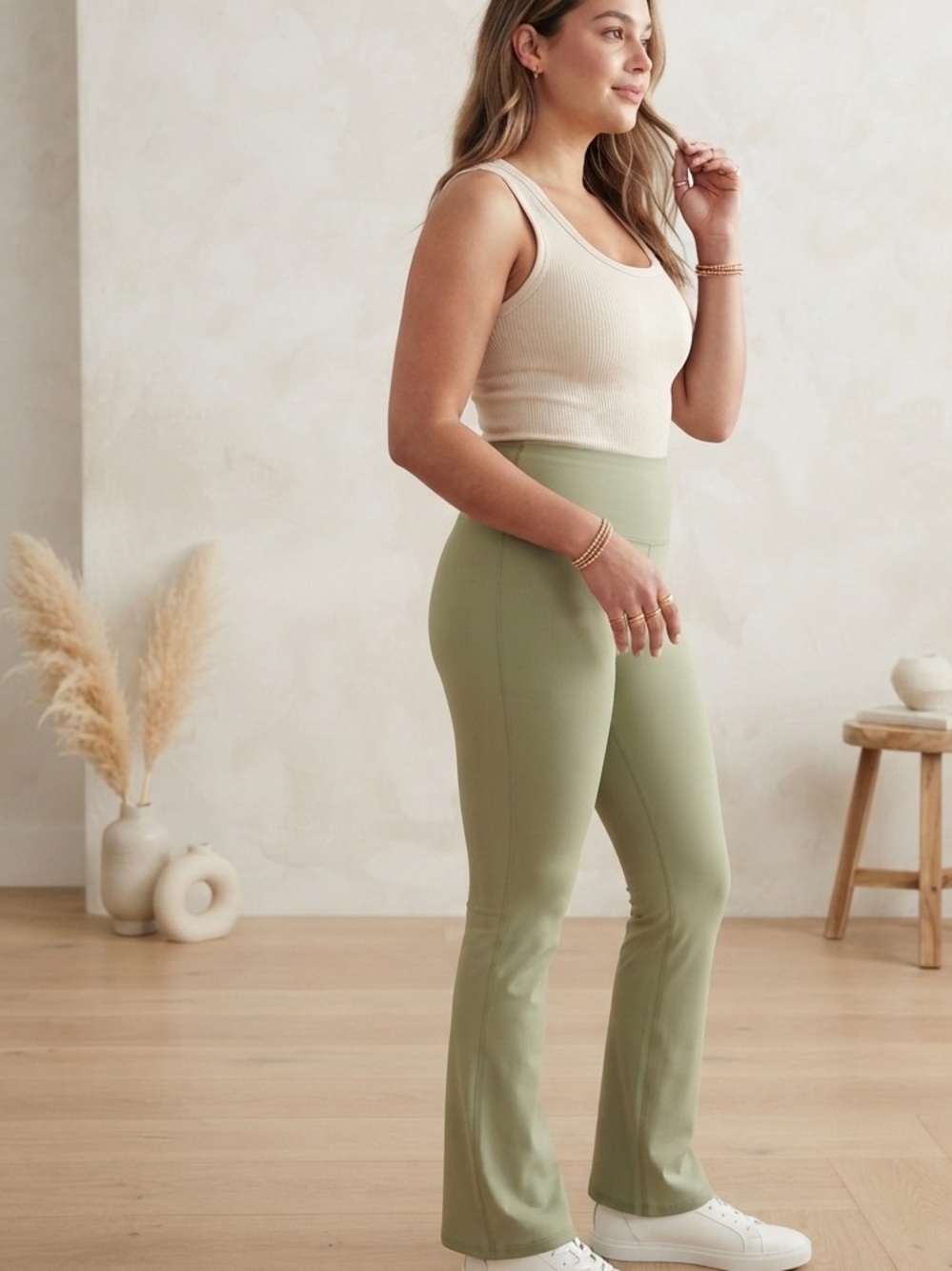 All in Motion Green High Waisted Flare Leggings NWT